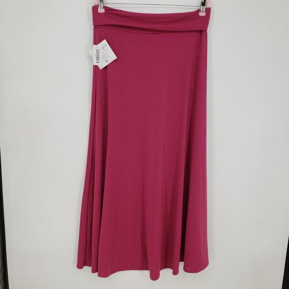 Lularoe Jersey Knit Maxi Skirt M A Line Raspberry Pink Red - Picture 2 of 9
